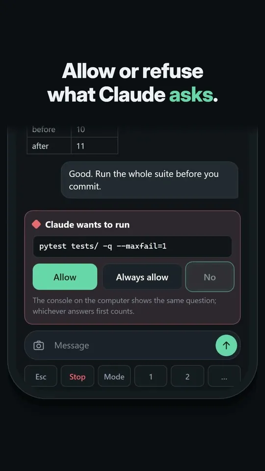 Answer Claude Code from your phone: the first frame of the video